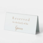 Plaque De Table Panneau réservé pour la famille du marié (Verso)