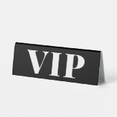 Plaque De Table Panneau réservé VIP mariage minimal noir et blanc (Verso)