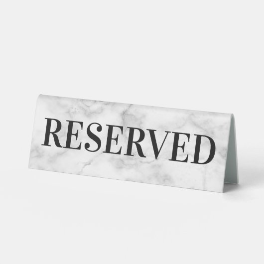 Plaque De Table Panneau Table réservée Marbre blanc (Recto)