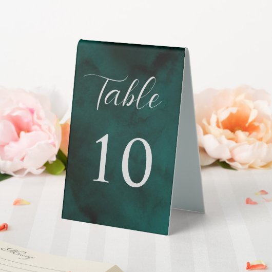 Plaque De Table Panneau Tente de table d'aquarelle verte (In SItu (Mariage))