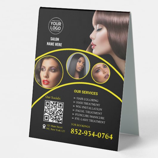 Plaque De Table Panneau Tente de table de salon personnalisé (Verso)