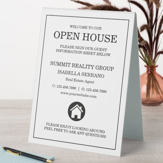 Plaque De Table Panneau Tente de table Open House de l'immobilier  (En SItu (Tableau))
