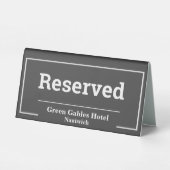 Plaque De Table Panneau Tente de table réservée (Verso)