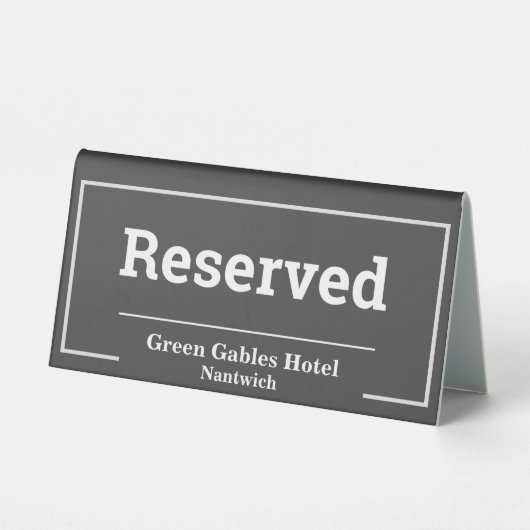 Plaque De Table Panneau Tente de table réservée (Verso)