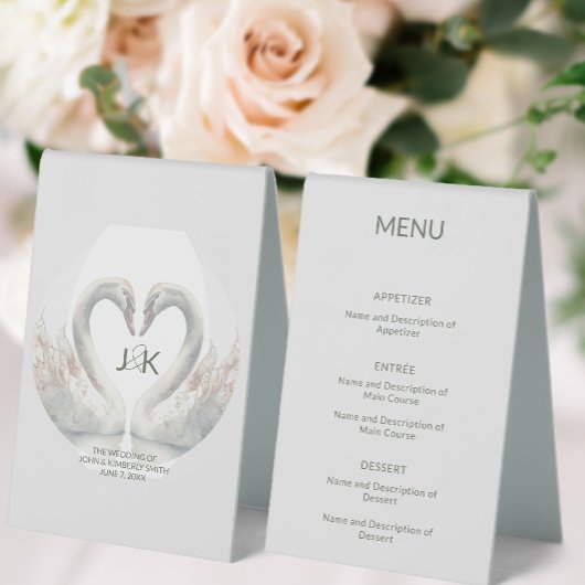 Plaque De Table Panneau tente du menu Mariage Swan