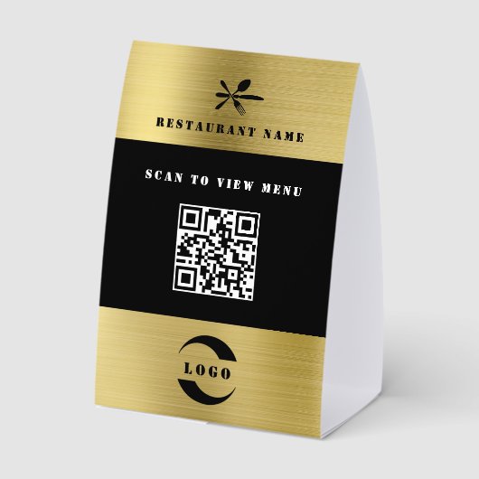 Plaque De Table Papier de code QR de menu numérique (Verso)