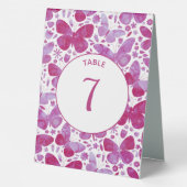 Plaque De Table Papillon Aquarelle Numéro rose (Verso)