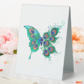 Plaque De Table Papillon aux plumes de paon vert (In SItu (Mariage))