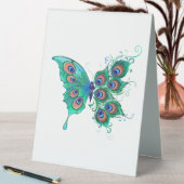 Plaque De Table Papillon aux plumes de paon vert (En SItu (Tableau))