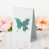 Plaque De Table Papillon aux plumes de paon vert (In SItu (Mariage))