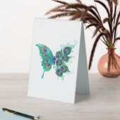 Plaque De Table Papillon aux plumes de paon vert (En SItu (Tableau))