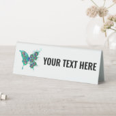 Plaque De Table Papillon aux plumes de paon vert (En SItu (Tableau))