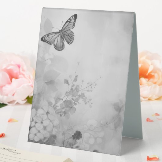 Plaque De Table Papillon noir et blanc (In SItu (Mariage))