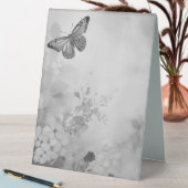Plaque De Table Papillon noir et blanc (En SItu (Tableau))