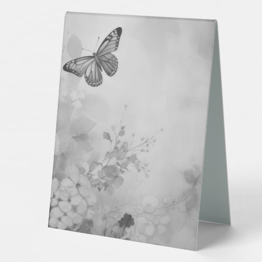 Plaque De Table Papillon noir et blanc (Verso)