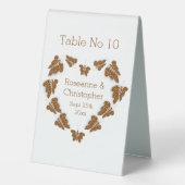 Plaque De Table Papillons couleur chocolat Mariage design (Verso)