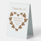 Plaque De Table Papillons couleur chocolat Mariage design (Recto)