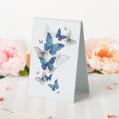 Plaque De Table Papillons volants bleus Morpho (In SItu (Mariage))