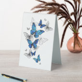 Plaque De Table Papillons volants bleus Morpho (En SItu (Tableau))