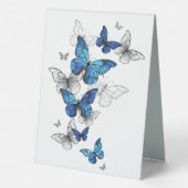 Plaque De Table Papillons volants bleus Morpho (Verso)