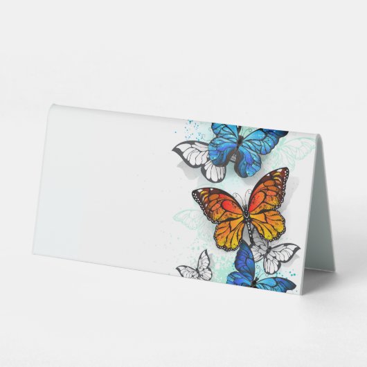 Plaque De Table Papillons volants Morpho et Monarch (Recto)