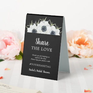 Plaque De Table Partagez le Hashtag de l'amour