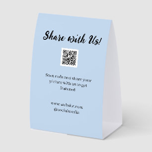 Plaque De Table Partagez votre photo scannez le code QR ajoutez un