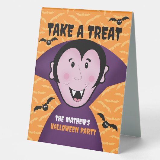 Plaque De Table Parti d'Halloween Dracula Bat Vampire Cute (Recto)