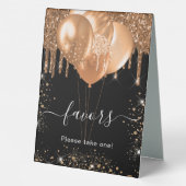 Plaque De Table Parties scintillant d'or noir gouttes faveurs pann (Verso)