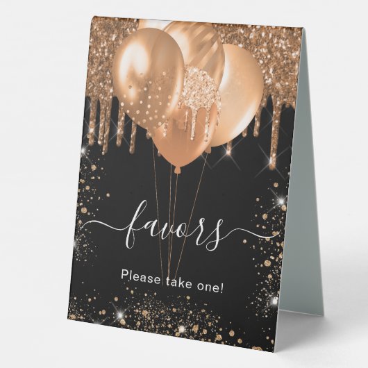 Plaque De Table Parties scintillant d'or noir gouttes faveurs pann (Verso)