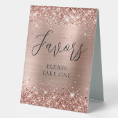 Plaque De Table Parties scintillant d'or rose et mariage Foil Fave (Recto)