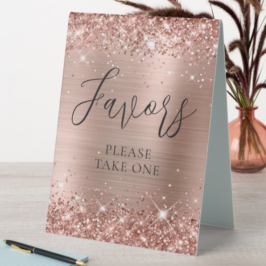 Plaque De Table Parties scintillant d'or rose et mariage Foil Fave (En SItu (Tableau))