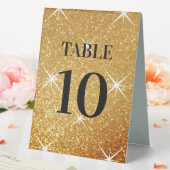 Plaque De Table Parties scintillant d'or scintillant numéro de tab (In SItu (Mariage))
