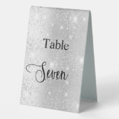 Plaque De Table Parties scintillant en argent calligraphie table s (Verso)