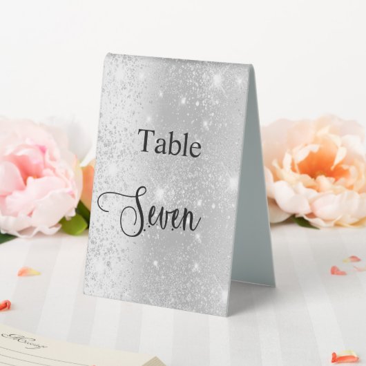 Plaque De Table Parties scintillant en argent calligraphie table s (In SItu (Mariage))
