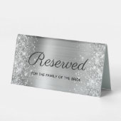 Plaque De Table Parties scintillant et huile d'argent Girly Réserv (Verso)