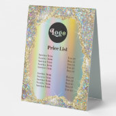 Plaque De Table Parties scintillant Faux iridescente (Verso)