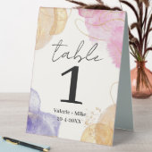 Plaque De Table Parties scintillant Noir Calligraphie Numéros de t (En SItu (Tableau))