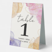 Plaque De Table Parties scintillant Noir Calligraphie Numéros de t (Verso)