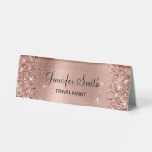 Plaque De Table Parties scintillant or Rose fille et huile (Verso)