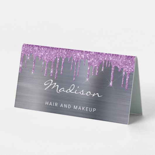 Plaque De Table Parties scintillant pourpre (Verso)