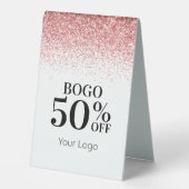 Plaque De Table Parties scintillant rose BOGO 50% de réduction (Recto)