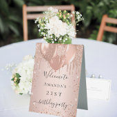 Plaque De Table parties scintillant rose or rousse fête d'annivers