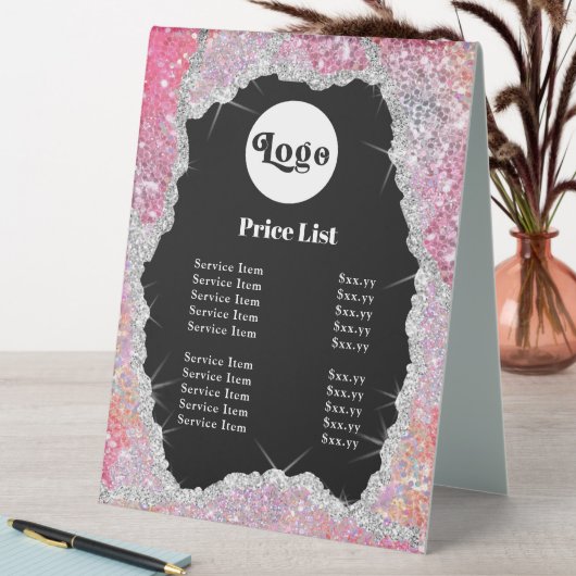 Plaque De Table Parties scintillant rose panneau de la tente (En SItu (Tableau))