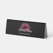 Plaque De Table Parties scintillant rouge Logo Kiss Nom MAKEUP ART (Verso)