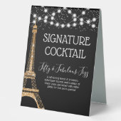 Plaque De Table Parties scintillant Tour Eiffel Lumières Signature (Recto)