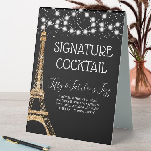 Plaque De Table Parties scintillant Tour Eiffel Lumières Signature (En SItu (Tableau))