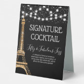 Plaque De Table Parties scintillant Tour Eiffel Lumières Signature (Verso)