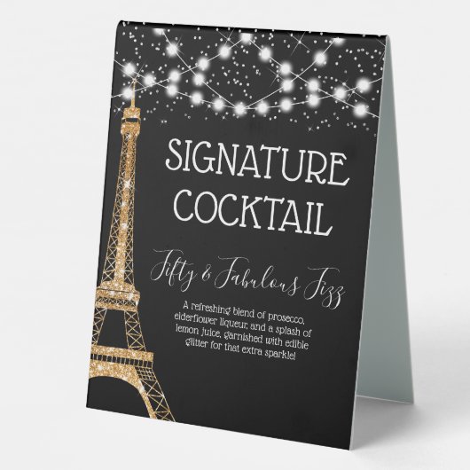 Plaque De Table Parties scintillant Tour Eiffel Lumières Signature (Verso)