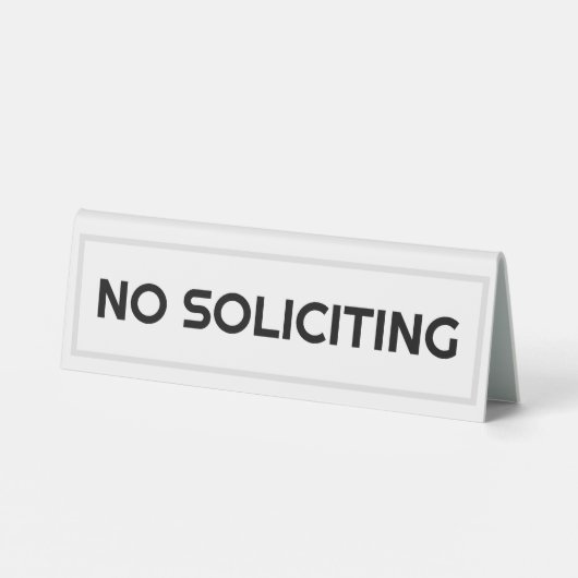 PLAQUE DE TABLE PAS DE SOLICITATION (Verso)